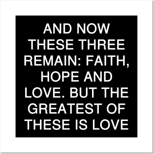 1 Corinthians 13:13 Bible Verse NIV Text Posters and Art